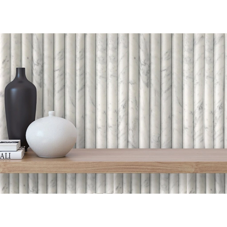 Curve Interior Marble Tile Flute Marble Panel Bamboo Wall Cladding Fluted Stone